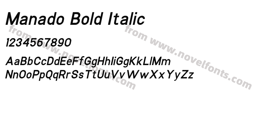 Manado Bold ItalicPreview