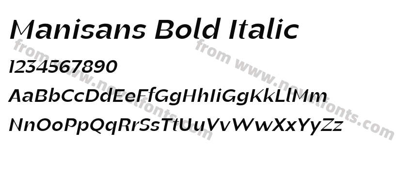 Manisans Bold ItalicPreview