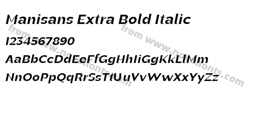 Manisans Extra Bold ItalicPreview
