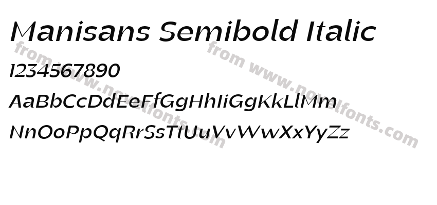 Manisans Semibold ItalicPreview