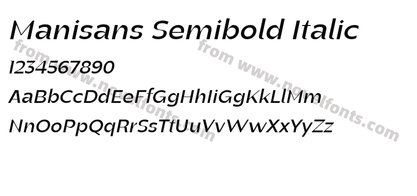 Manisans Semibold ItalicPreview