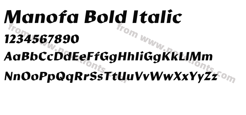 Manofa Bold ItalicPreview