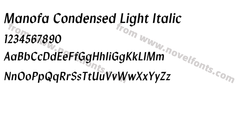 Manofa Condensed Light ItalicPreview