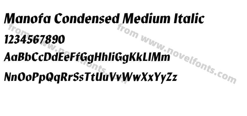 Manofa Condensed Medium ItalicPreview