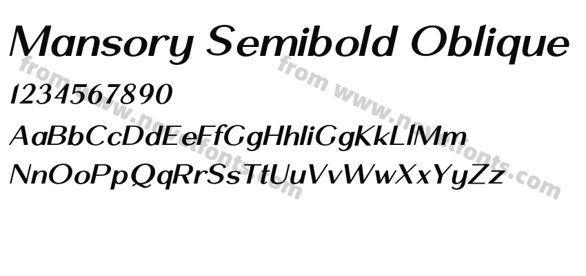 Mansory Semibold ObliquePreview