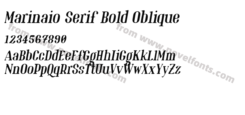 Marinaio Serif Bold ObliquePreview