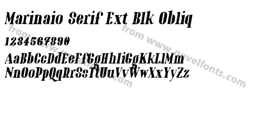 Marinaio Serif Ext Blk ObliqPreview