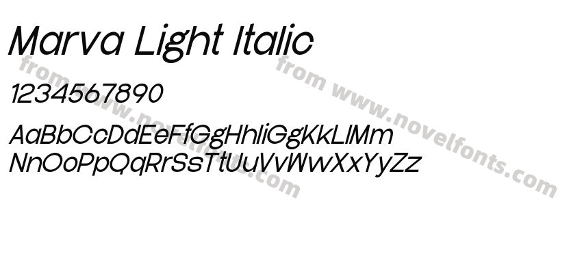 Marva Light ItalicPreview