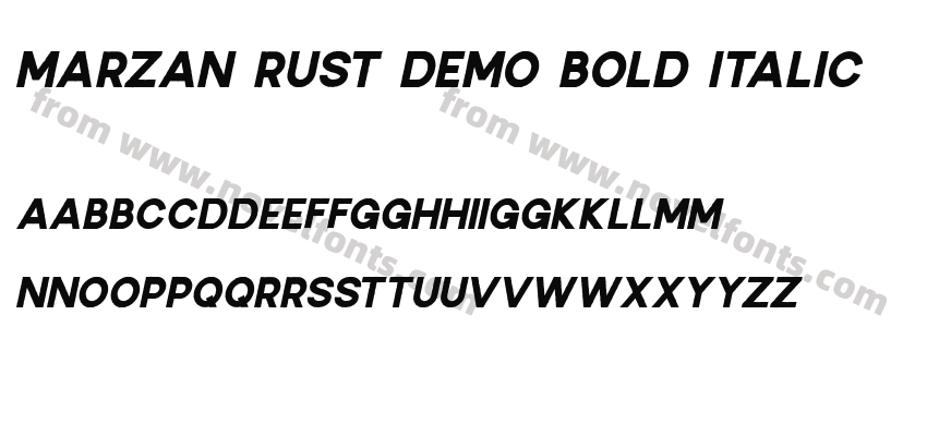 Marzan Rust DEMO Bold ItalicPreview