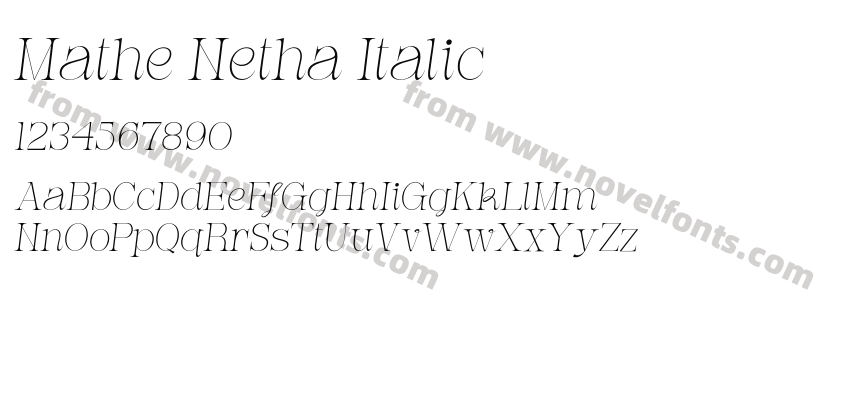 Mathe Netha ItalicPreview