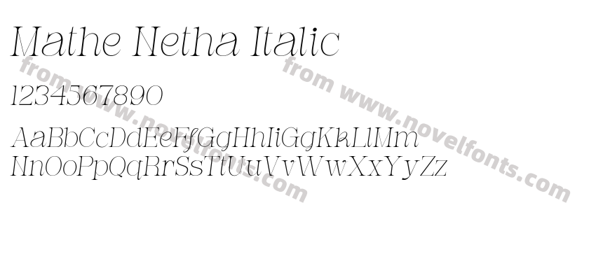 Mathe Netha ItalicPreview