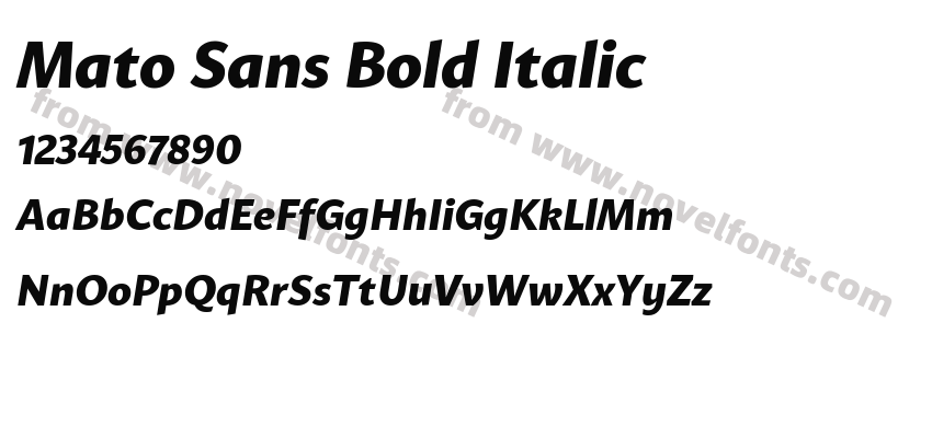 Mato Sans Bold ItalicPreview