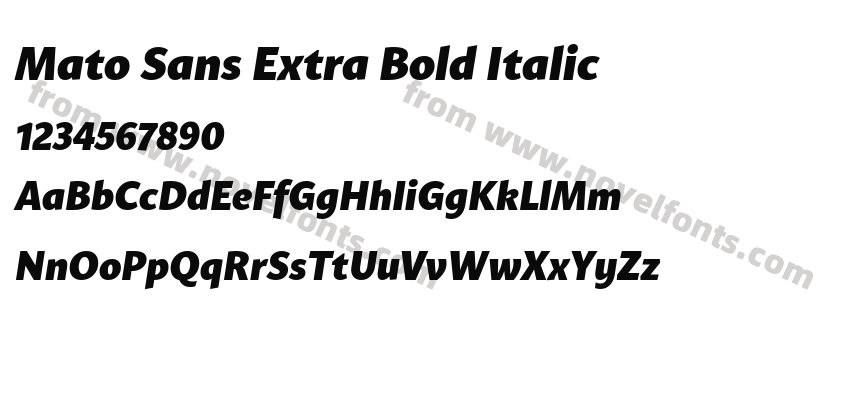 Mato Sans Extra Bold ItalicPreview