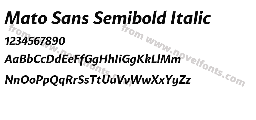 Mato Sans Semibold ItalicPreview