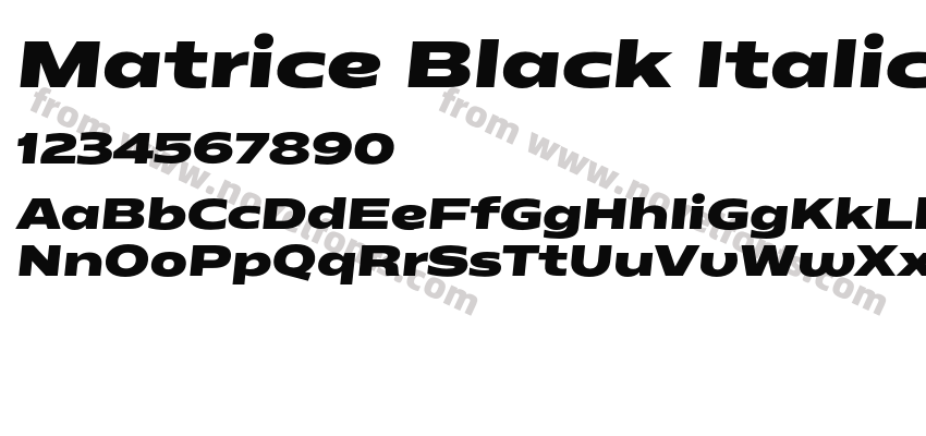 Matrice Black ItalicPreview