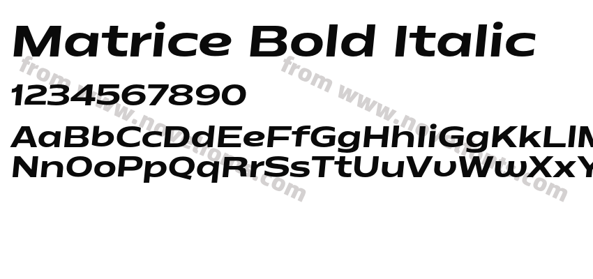 Matrice Bold ItalicPreview