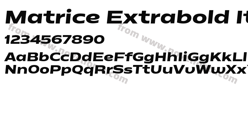 Matrice Extrabold ItalicPreview