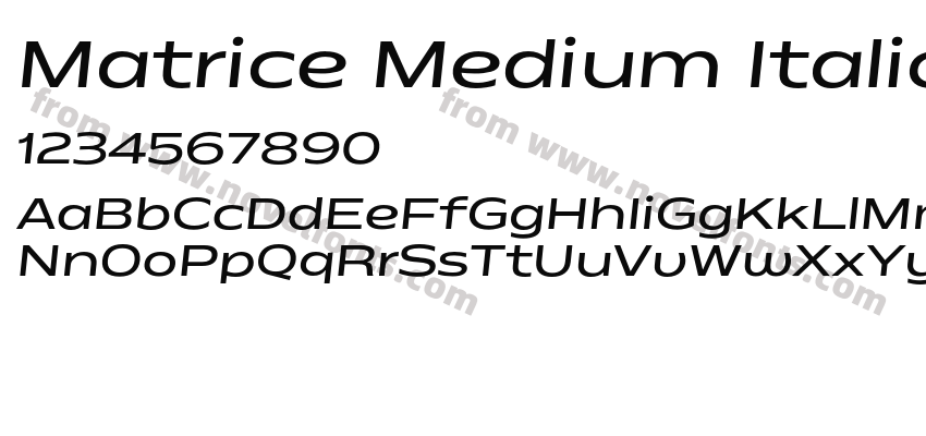 Matrice Medium ItalicPreview