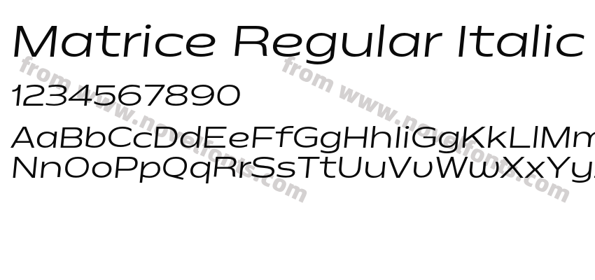 Matrice Regular ItalicPreview