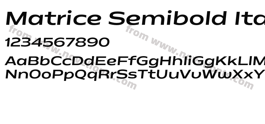Matrice Semibold ItalicPreview