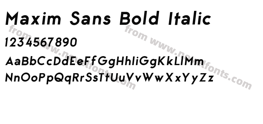 Maxim Sans Bold ItalicPreview