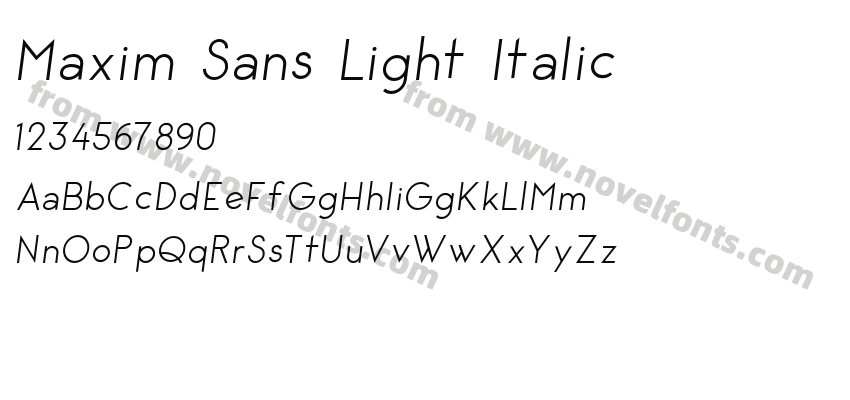 Maxim Sans Light ItalicPreview