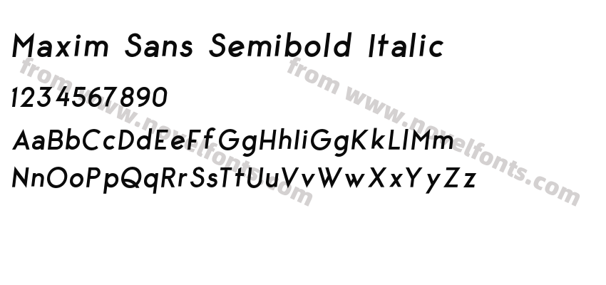 Maxim Sans Semibold ItalicPreview