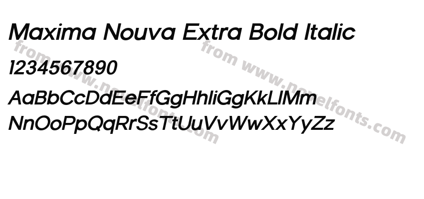 Maxima Nouva Extra Bold ItalicPreview
