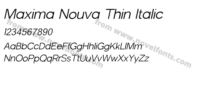 Maxima Nouva Thin ItalicPreview