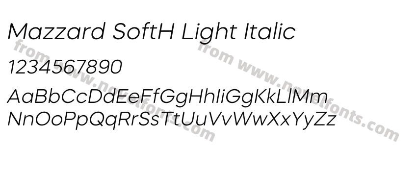 Mazzard SoftH Light ItalicPreview