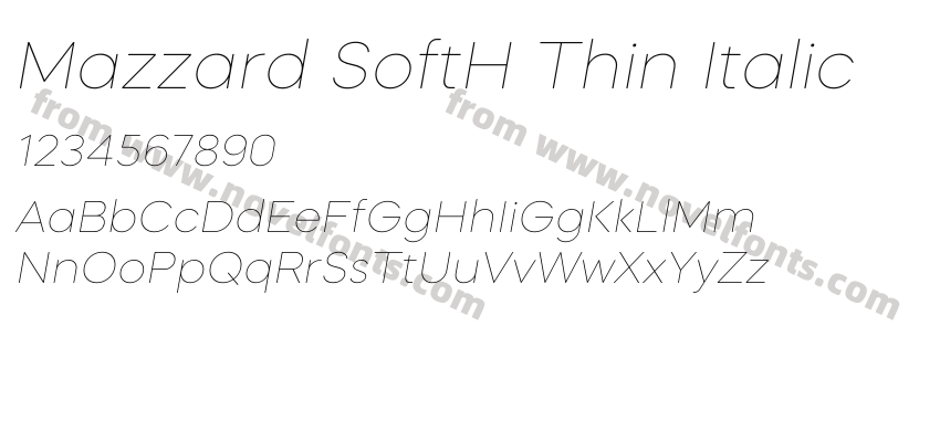 Mazzard SoftH Thin ItalicPreview