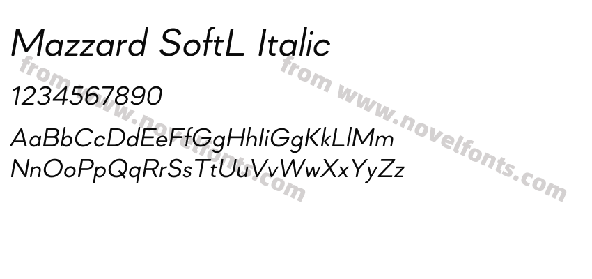 Mazzard SoftL ItalicPreview