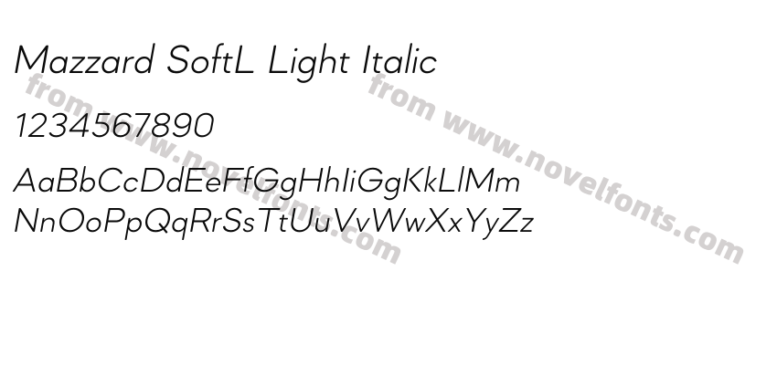 Mazzard SoftL Light ItalicPreview