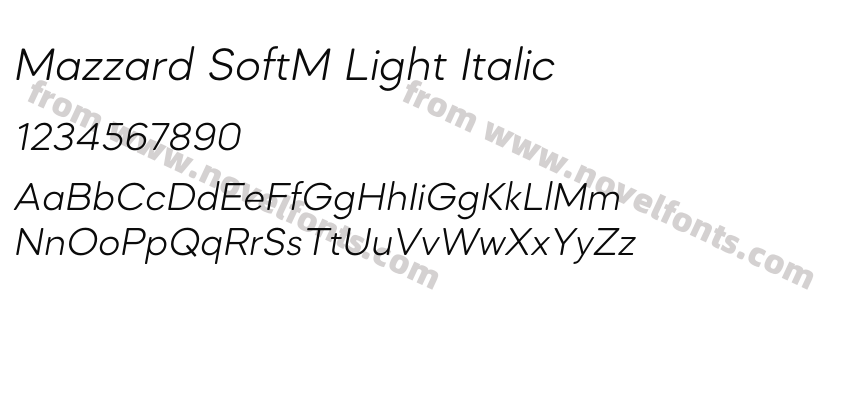 Mazzard SoftM Light ItalicPreview