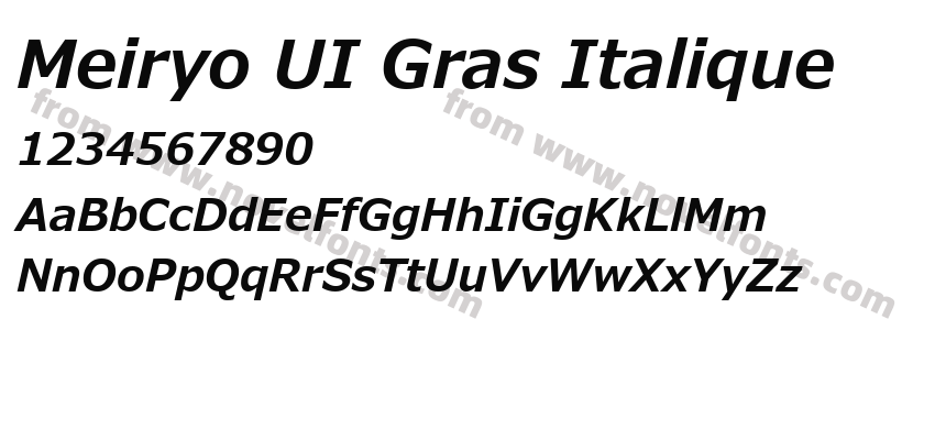 Meiryo UI Gras ItaliquePreview