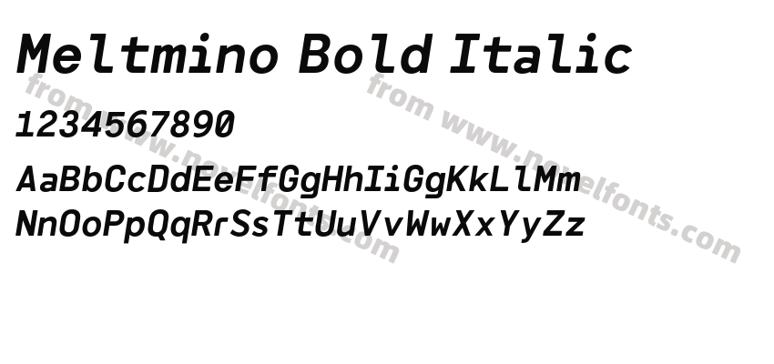 Meltmino Bold ItalicPreview