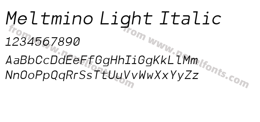 Meltmino Light ItalicPreview