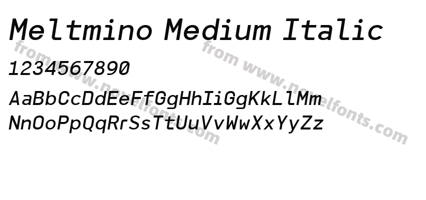 Meltmino Medium ItalicPreview