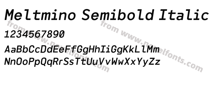 Meltmino Semibold ItalicPreview