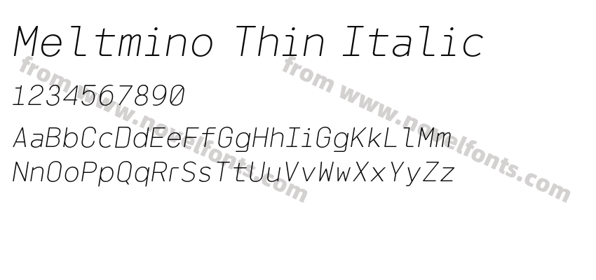 Meltmino Thin ItalicPreview