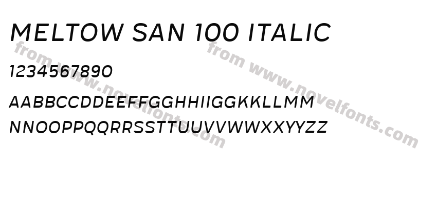 Meltow San 100 ItalicPreview