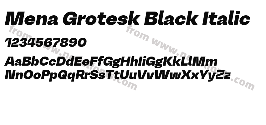 Mena Grotesk Black ItalicPreview