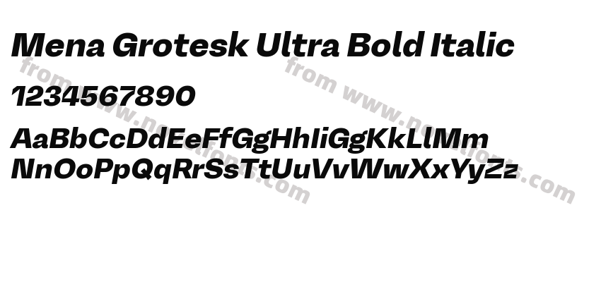 Mena Grotesk Ultra Bold ItalicPreview