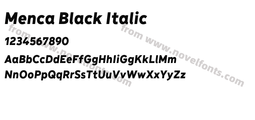 Menca Black ItalicPreview