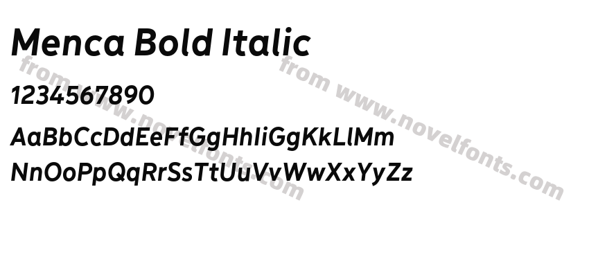 Menca Bold ItalicPreview