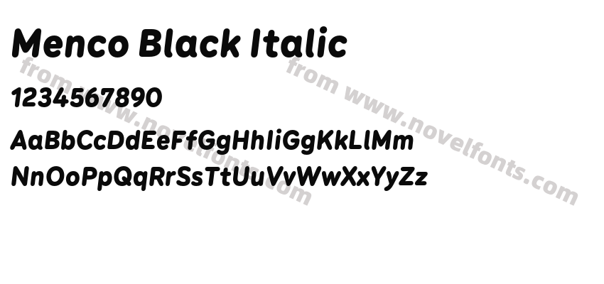 Menco Black ItalicPreview