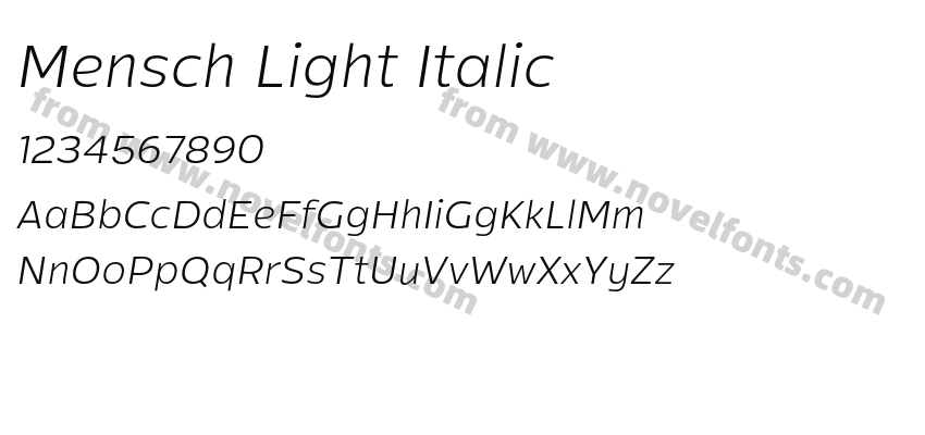 Mensch Light ItalicPreview