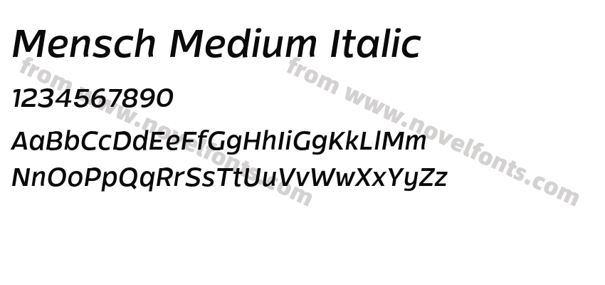 Mensch Medium ItalicPreview