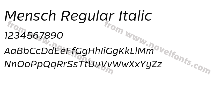 Mensch Regular ItalicPreview