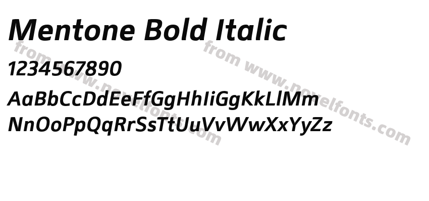 Mentone Bold ItalicPreview